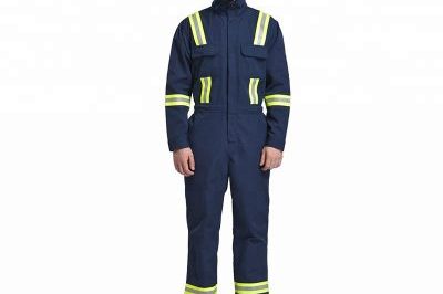 Oem 100% cotton fire-resistant reflective coveral (5)