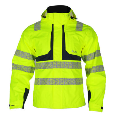 High visibility reflective workwear safety jacket