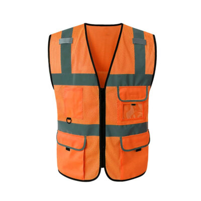 Custom high visibility reflective safety workwear vest