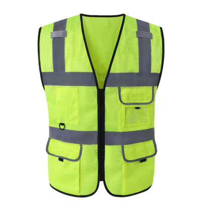 Custom high visibility reflective safety workwear vest