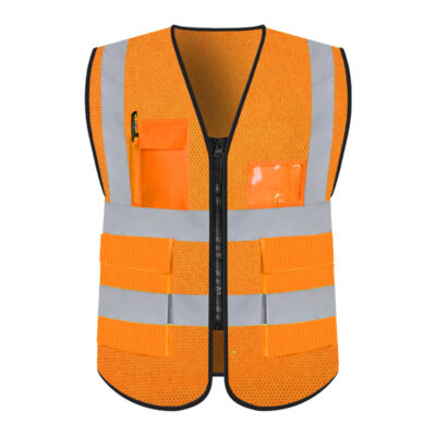 Custom high visibility reflective safety workwear vest