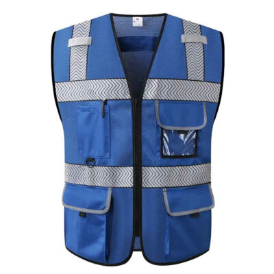 Custom high visibility reflective safety workwear vest