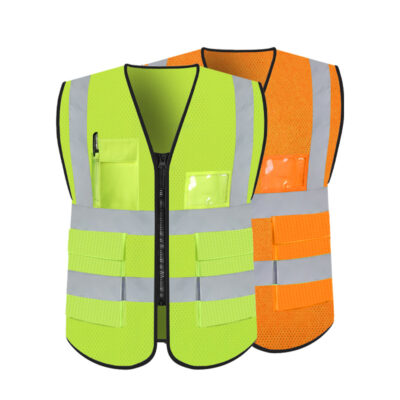 Custom high visibility reflective safety workwear vest