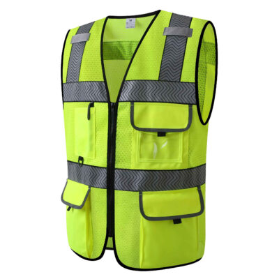 Custom high visibility reflective safety workwear vest