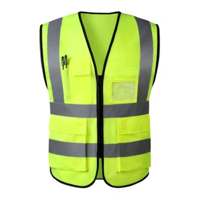High visibility reflective safety workwear vest