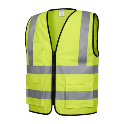 High visibility reflective safety workwear vest