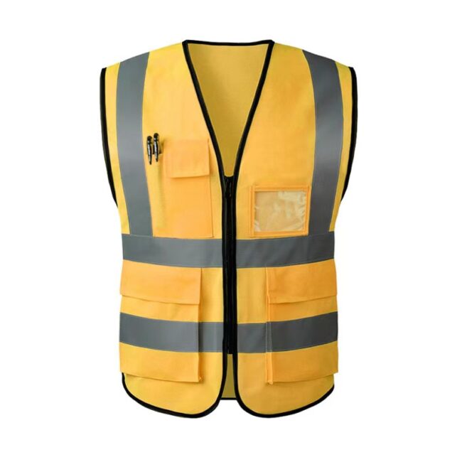 High visibility reflective safety workwear vest