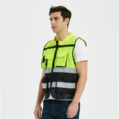 Construction reflective safety vest with reflective strips
