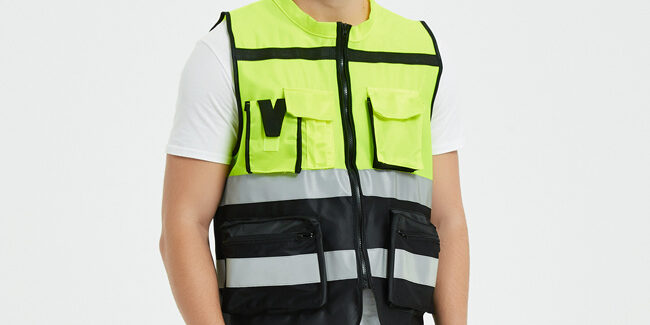 Construction reflective safety vest with reflective strips