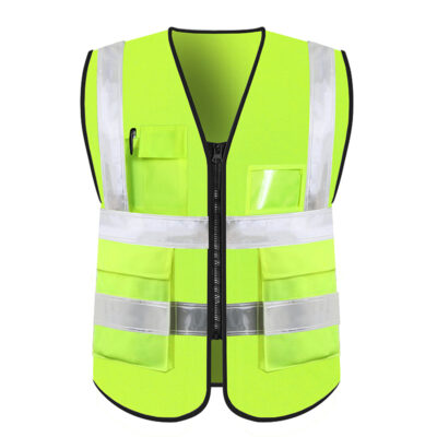 High visibility reflective vest with reflective strips
