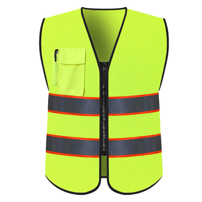 High visibility reflective vest with reflective strips