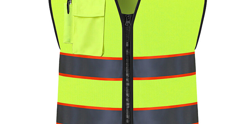 High visibility reflective vest with reflective strips