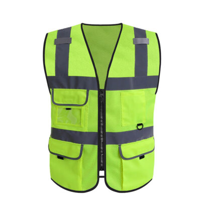 High visibility reflective vest with reflective strips