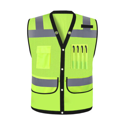 High visibility reflective vest with reflective strips