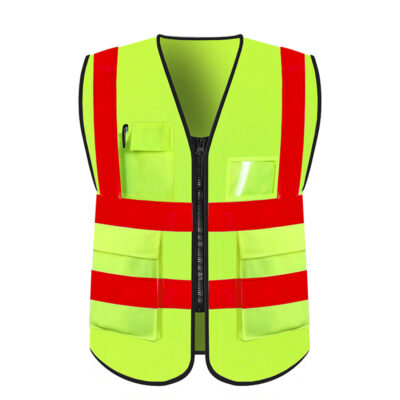 High visibility reflective vest with reflective strips