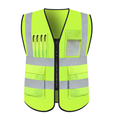 High visibility reflective vest with reflective strips