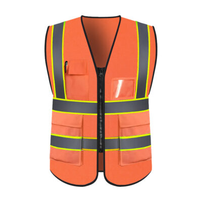 High visibility reflective vest with reflective strips