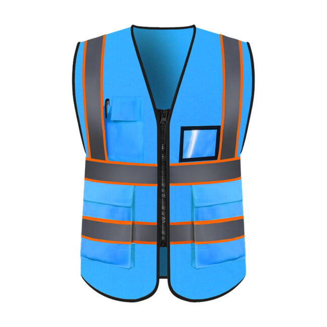 High visibility reflective vest with reflective strips