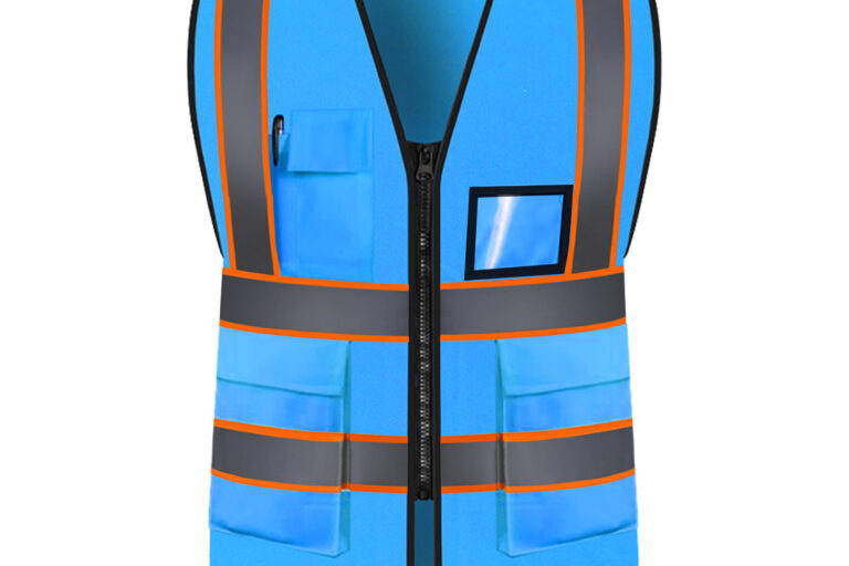 High visibility reflective vest with reflective strips