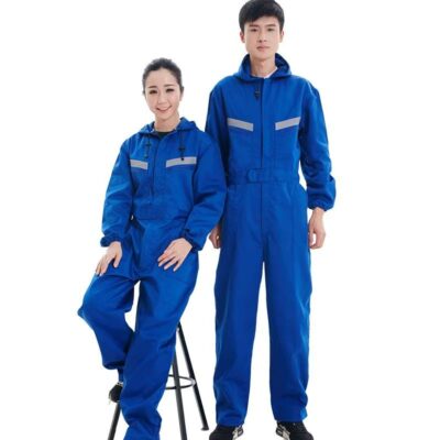 Cotton unisex reflective workwear coveralls and overalls for industrial safety
