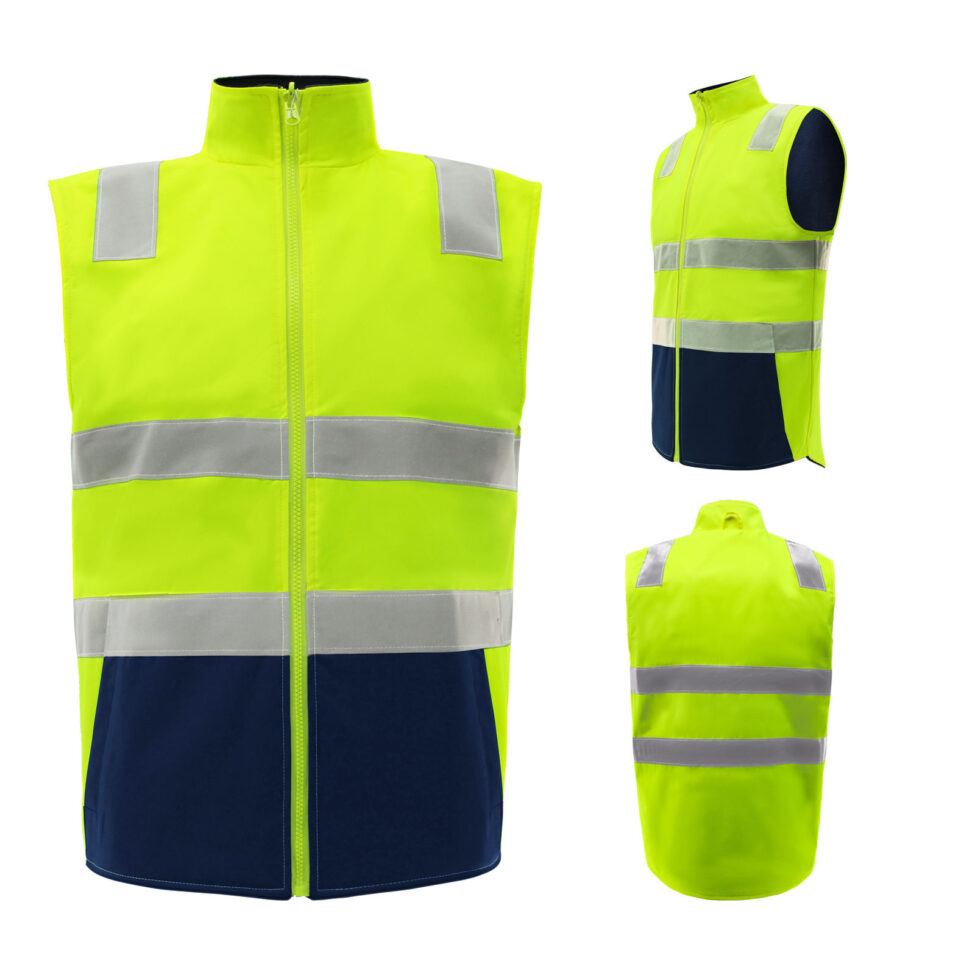 Custom logo high visibility reflective workwear vest factory