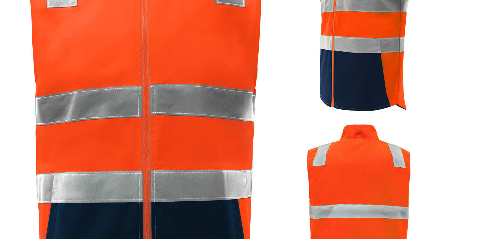 High visibility outdoor reflective workwear vest for men and women