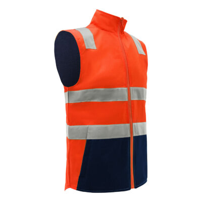 High visibility outdoor reflective workwear vest for men and women