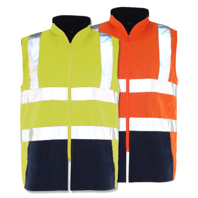 High visibility outdoor reflective workwear vest for men and women