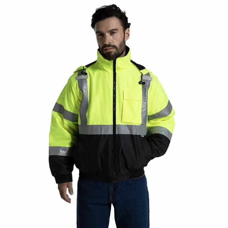 High visibility rainproof reflective jacket factory safety clothing