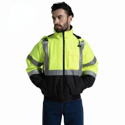 High visibility rainproof reflective jacket factory safety clothing