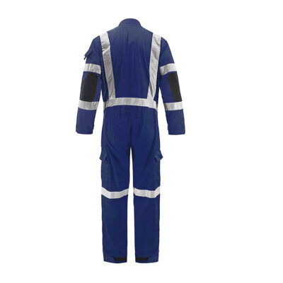 High visibility reflective multi-pocket protective workwear coveralls for construction safety