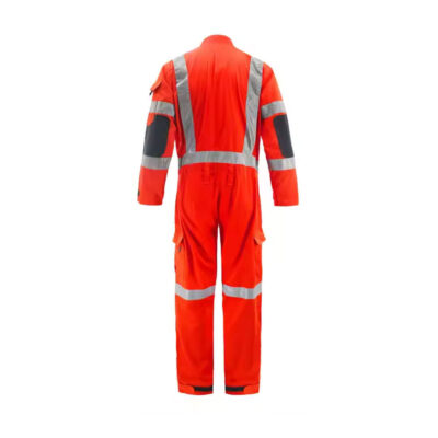 High visibility reflective multi-pocket protective workwear coveralls for construction safety