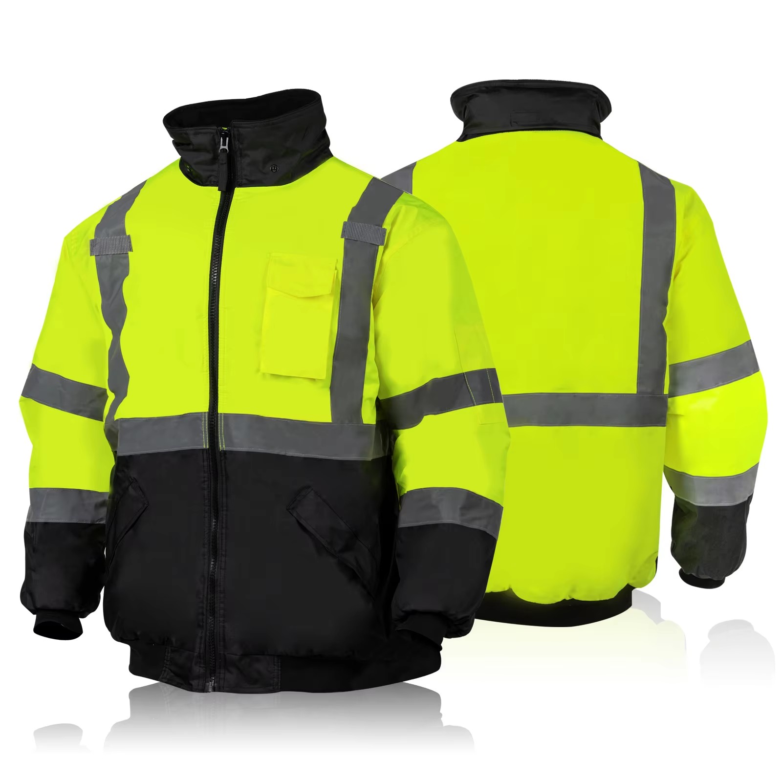 High visibility waterproof reflective jacket factory custom workwear