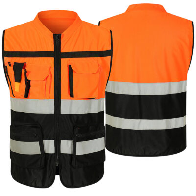 Men’s safety protective reflective workwear vest factory industrial use