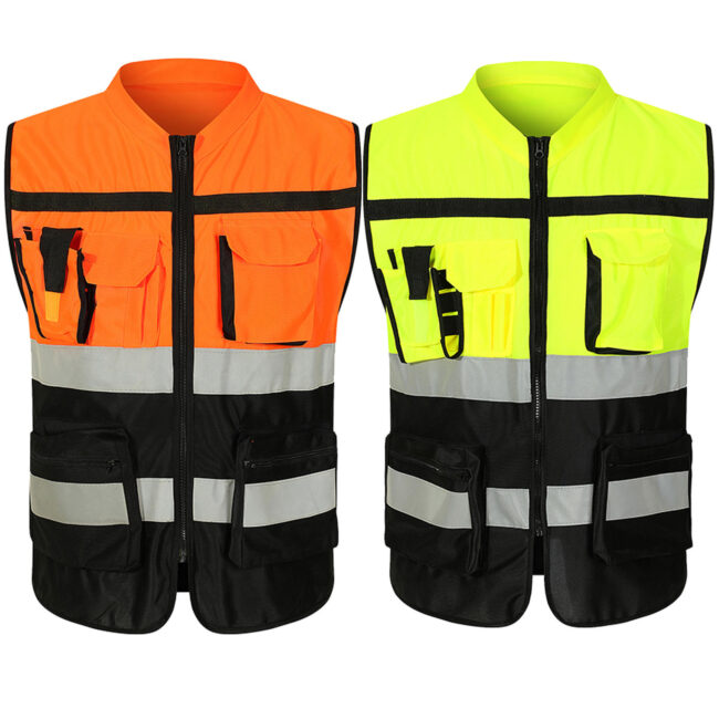 Men’s safety protective reflective workwear vest factory industrial use