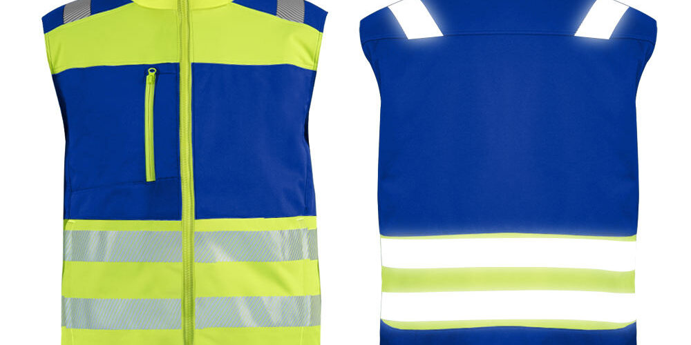 Men’s wool high visibility reflective workwear vest for winter safety