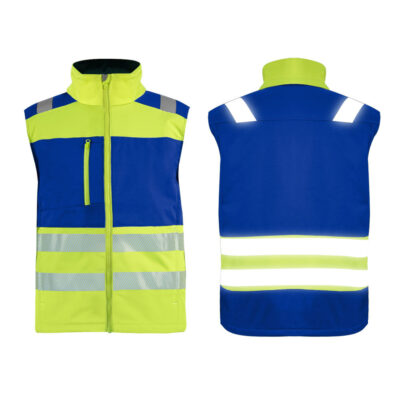 Men’s wool high visibility reflective workwear vest for winter safety