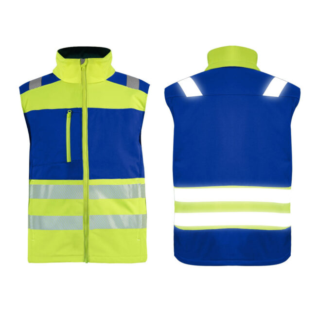Men’s wool high visibility reflective workwear vest for winter safety