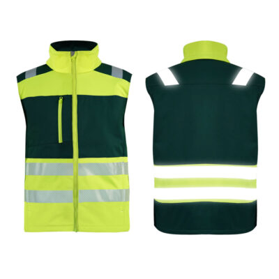 Men’s wool high visibility reflective workwear vest for winter safety